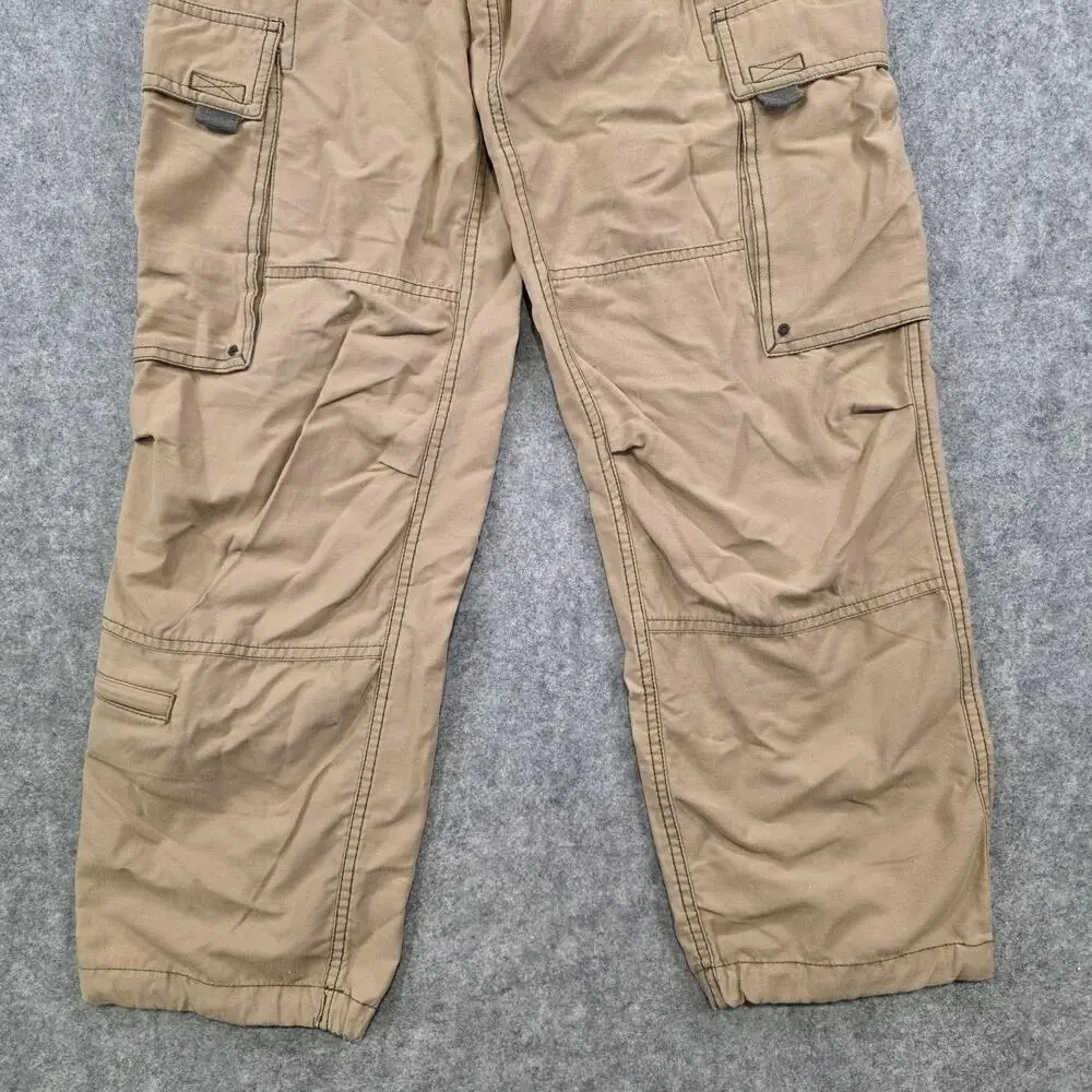 VTG Y2K Gap Pants Boys Youth XL Khaki‎ Cargo Elastic Hem Belted Outdoor Hiking
